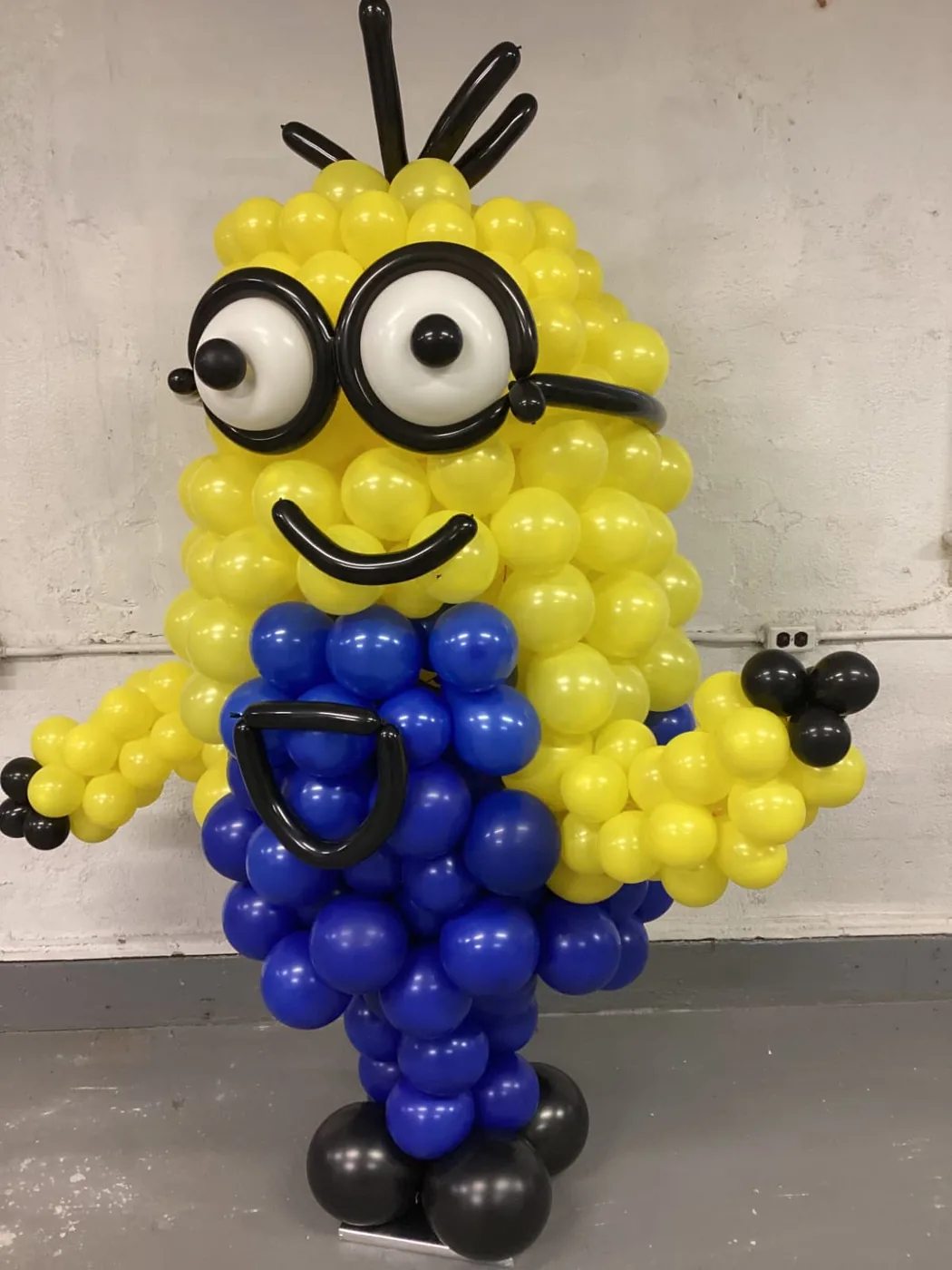 Minion balloon sculpture for a birthday party, New Jersey