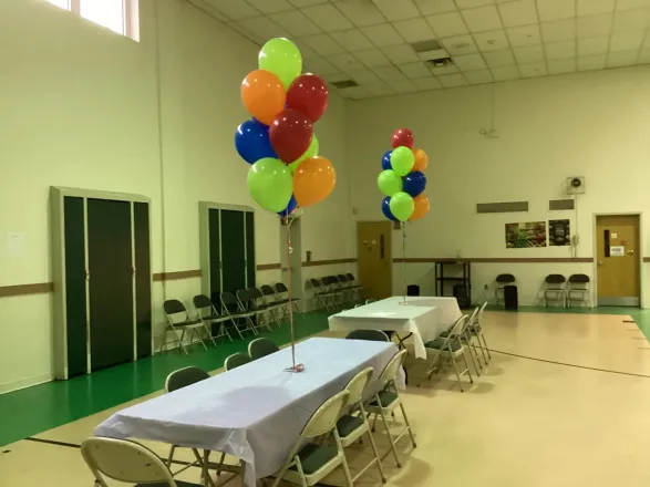 Colorful balloon bouquet centerpieces for a party, New Jersey