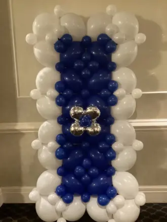 Blue and white balloon wall panel, New Jersey